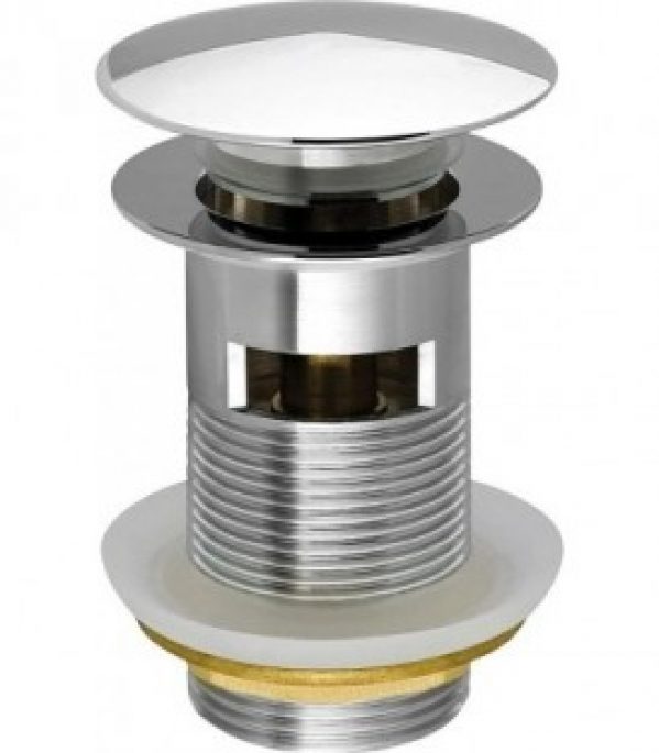 Bonde de lavabo avec trop-plein 11/4&Prime;,laiton chromé, plaque de recouvre. 64 mm