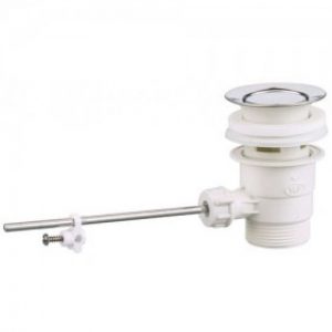 Bonde de lavabo – à clapet – inox  – tirette verticale