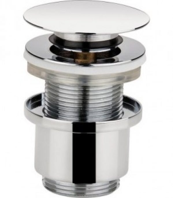 Bonde de lavabo « Klicker » 1&Prime;1/4 laiton chromé, sans trop-plein bouchon excentrique 64mm