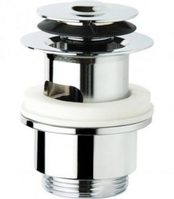 Bonde de lavabo sans trop-plein DN32 (11/4&Prime;),petit bouchon excen 63 mm, H 90 mm