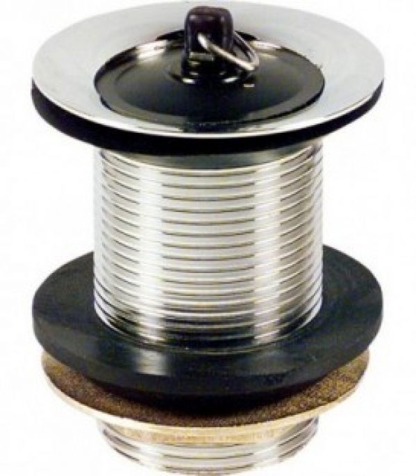 Bonde de vidage 1 1/4&Prime; x 60 mm laiton chrome avec trop-plein avec bouchon