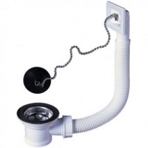 Bonde évier Ø50 mm à bouchon avec trop-plein – Wirquin Pro 30720403