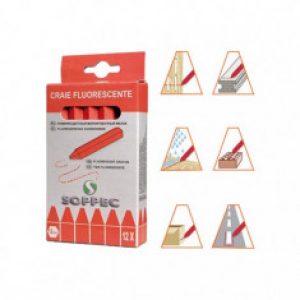 Boîte de 12 craies de marquage Fluorescente – ROUGE