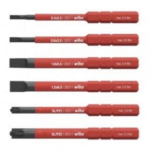 Boîte de 6 embouts slim Fente/SL/PZ – isolés 1000 volts