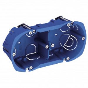 Boîte d’encastrement 2 postes Ø67x40mm – horizontal entraxe 71mm – Schneider ALB71332