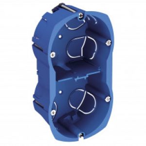 Boîte d’encastrement 2 postes Ø67x40mm – vertical entraxe 57mm – Schneider ALB71333