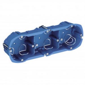Boîte d’encastrement 3 postes Ø67x50mm – horizontal entraxe 71mm – Schneider ALB71339