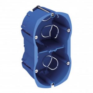 Boîte d’encastrement cloison creuse Ø67x50mm – 2 postes – vertical – ALB71331