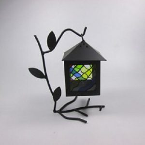 Bougeoir chandelier en Fer et Verre avec support sous forme de branche d’arbre