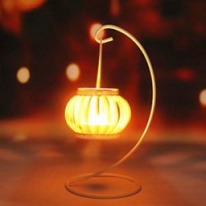 Bougeoir Chandelier en Fer sous forme de citrouille, Style Romantique pour décoration intérieure