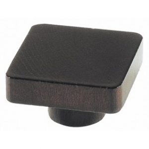 Bouton de meuble carré hêtre aspect « wengué »