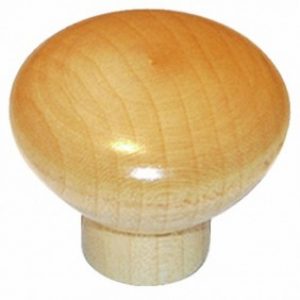 Bouton de meuble rond en hêtre