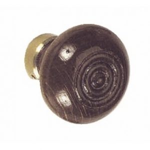 Bouton double rond rustique – bois et laiton