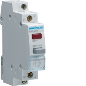 BP 1O impuls + voy. rouge 230V – COMMANDE SIGNAL  HAGER SVN422
