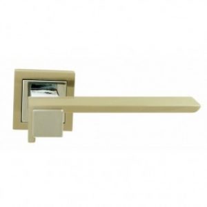 Béquille double sur rosaces – nickel mat / chromé – Monceau