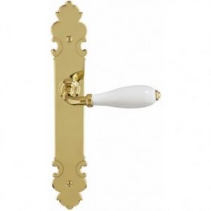 Béquilles porcelaine sur plaques laiton poli – Cléry – Bussy