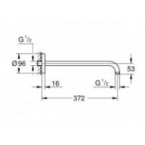 Bras de douche 37,2 cm Grohe Rainshower