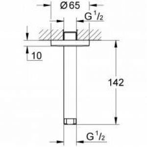Bras de douche de plafond 14,2 cm Grohe Rainshower
