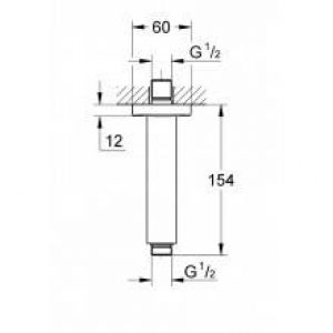 Bras de douche de plafond 15,4 cm Grohe Rainshower