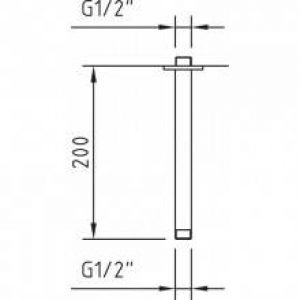 Bras de douche fixation au plafond