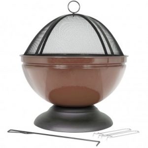 Brasero globe marron La Hacienda avec grille de cuisson