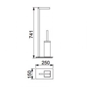 Brosse WC carrée et dérouleur papier WC Kassandra