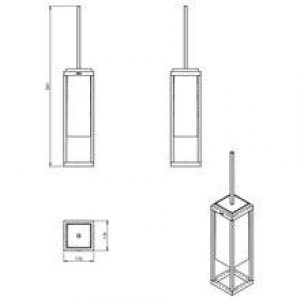 Brosse WC sol chrome The Grid COSMIC