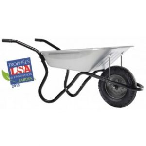 Brouette galvanisée démontée – 1 roue gonflée – 90 L – BiBox One galva