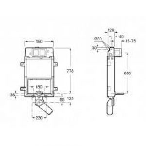Bâti-support avec réservoir Basic WC Roca