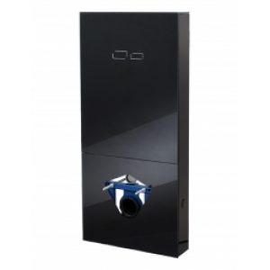 Bâti-support digital en verre noir avec…