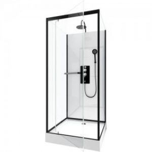 Cabine de douche – City – rectangles – porte pivotante – 3 dimensions
