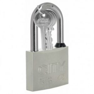 Cadenas City 45 – anse longue inox de 70 mm – avec joint d&rsquo;étanchéité