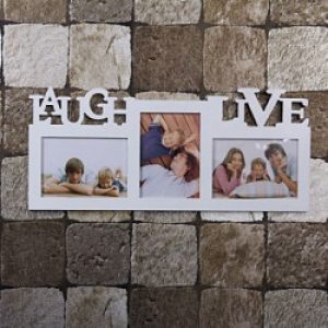 Cadre photo de style contemporain en plastique blanc