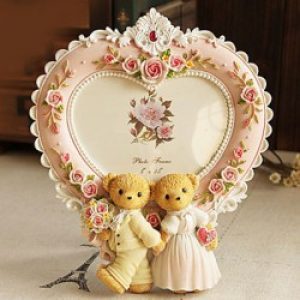 Cadre photo de style contemporain pour mariage en polyrésine