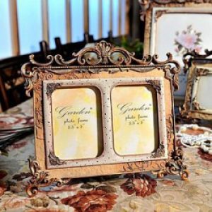 Cadre photo de style européen en métal et polyrésine