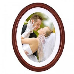 Cadre photo de style européen à forme ovale en bois