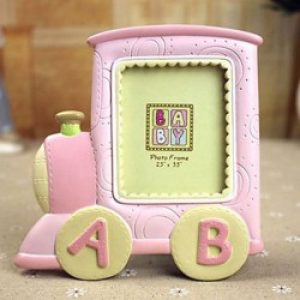 Cadre photo de style moderne en forme train en polyrésine