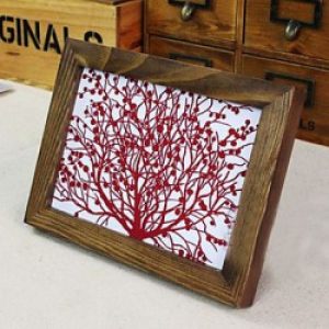 Cadre photo de style rétro en bois naturel