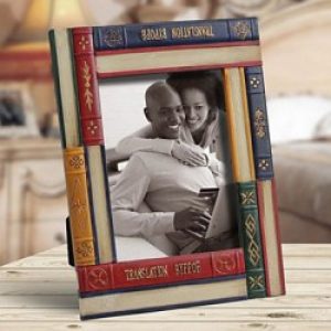 Cadre photo de style rétro peint à la main en polyrésine