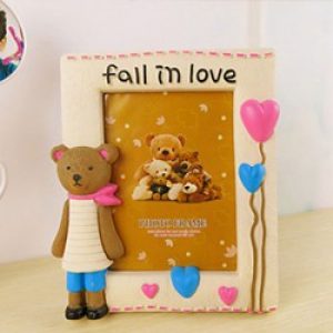 Cadre photo de style rustique en plastique à motif ours