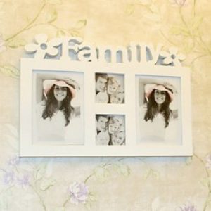 Cadre photo familial de style rustique en plastique