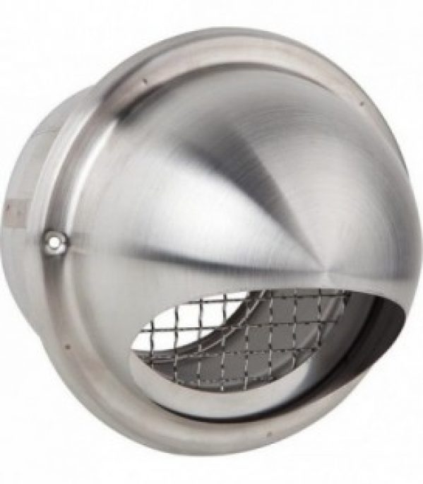 Capot d&rsquo;aeration avec grille perforee a partir 350 m³/h avec protec contre oiseaux V2A raccord diam 200. Diam ext 270