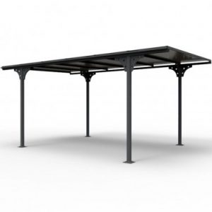 Carport voiture en aluminium 14.70m², toit plat