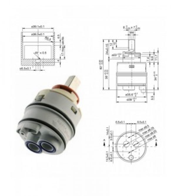 Cartouche de remplacement pour mitigeur de diamètre38…