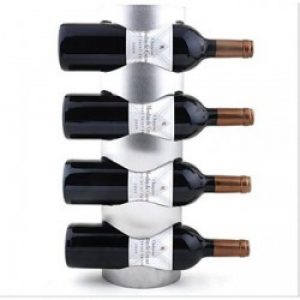 Casier à 4 bouteilles de style contemporain en acier inoxydable