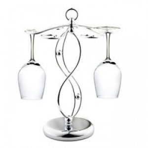 Casier à verres de style contemporain en acier inoxydable