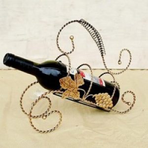 Casier à vin à motif floral en métal