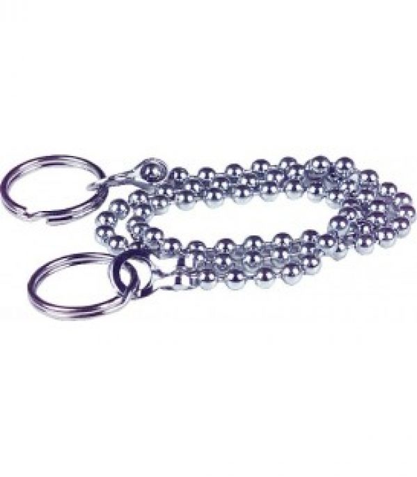 Chaine a boules bilateral avec bague de securite 30 cm convient pour lavabo chrome
