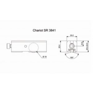 Chariot simple réglable pour coulissant aluminium – type 3841