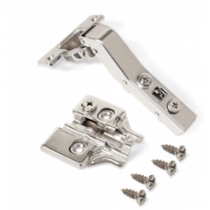 Charnières invisibles courbées 45°+ embases excentrique à visser